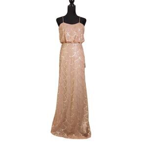 SORELLA VITA Rose Gold Sequin Maxi Dress, Size 6